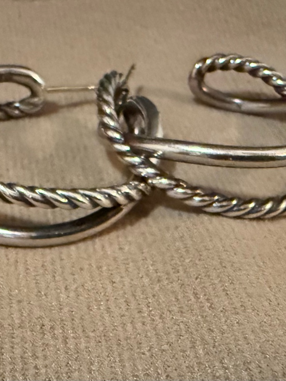 DAVID YURMAN. Sterling Silver Twisted Hoop Earrings - Silver